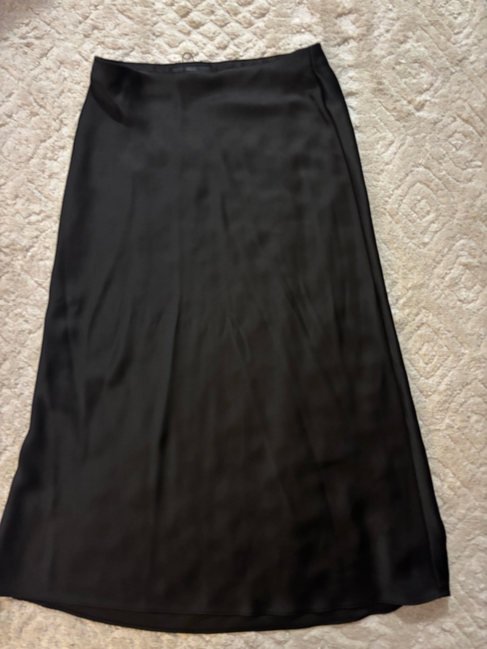 Zara Black Maxi Satin Skirt